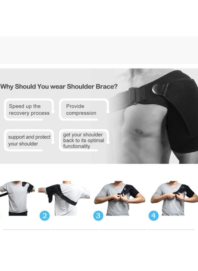 Adjustable Shoulder Support Brace – Professional Stabilizer for Right & Left Shoulder – One Size - Image 3