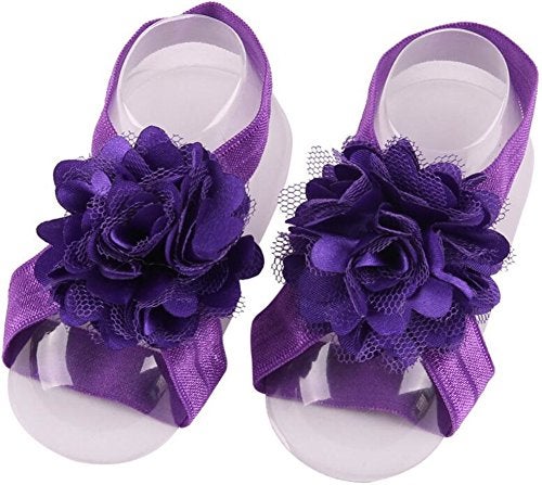 Toptim Baby Girl's Barefoot Sandals Flower for Newborn Toddlers (0-3T) (Mixed 12 Colors) - Image 3