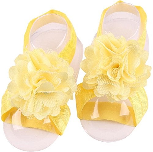 Toptim Baby Girl's Barefoot Sandals Flower for Newborn Toddlers (0-3T) (Mixed 12 Colors) - Image 4