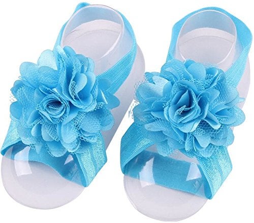 Toptim Baby Girl's Barefoot Sandals Flower for Newborn Toddlers (0-3T) (Mixed 12 Colors) - Image 5