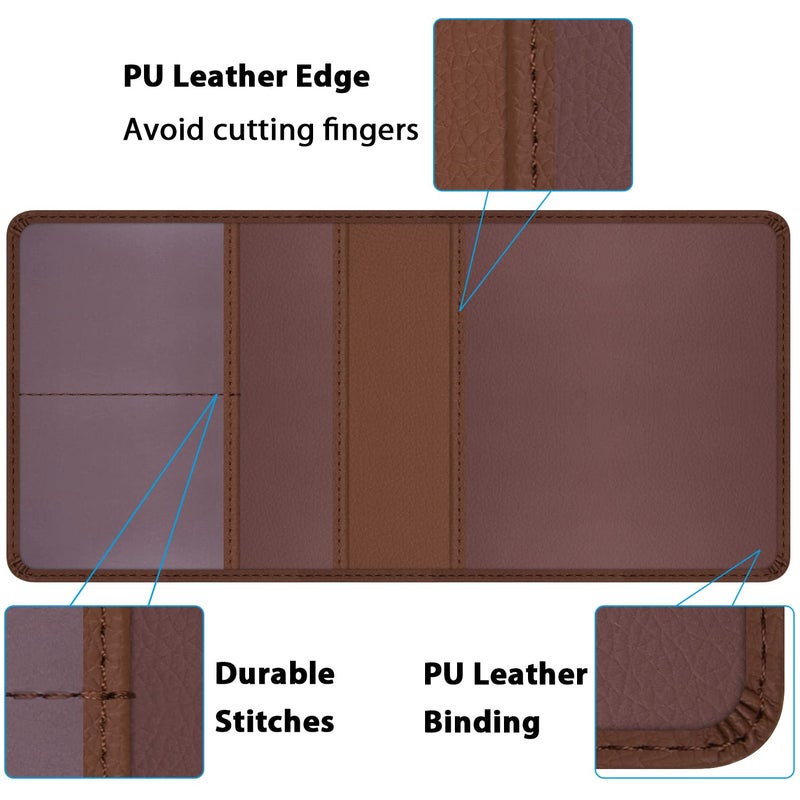 Techion Car Registration and Insurance Holder, 5-1/2 x 5 Inch Premium Leather Vehicle Glove Box Organizer Case for License, Card and Essential Documents - Brown - Image 5