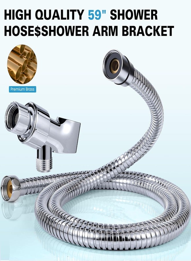 Vphom Hydro Jet High Pressure Filtered Shower Head Handheld Turbo Fan Shower Kit with Replacement Hose/Bracket/Cotton Filters and Bath Loofah, 3 Water Panels for Different Experience - Image 5