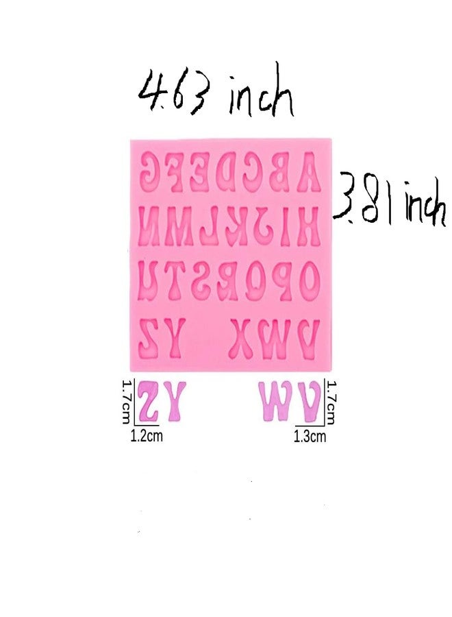 TOUCH X قالب سيليكون وردي من TOUCH X، يحتوي على 26 حرفًا إنجليزيًا، يُستخدم لتزيين الكيك والخبز وتزيين الكب كيك. - Image 3