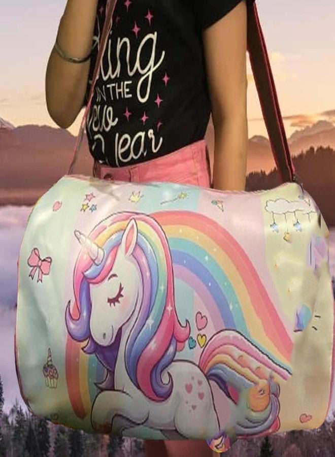 NEEYATI Kids Space Duffle Bags for Travel Swimming Sports Dance Gymnastics Sports Gym Bag Kids Stylish Travel Bag for Girls Boys (Unicorn) - Image 2