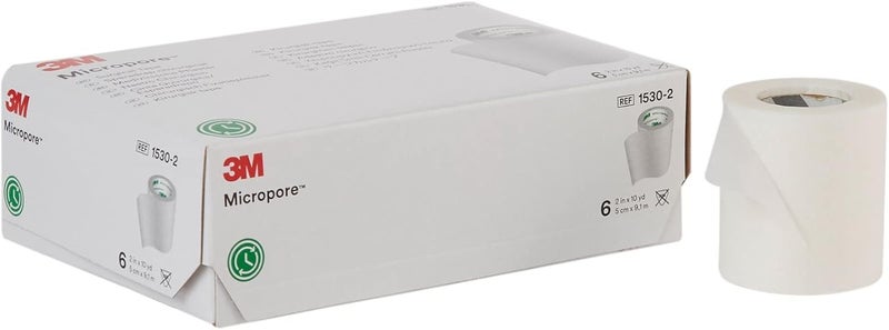 3M Micropore 2x10yds Surgical Paper Tapes, 6 Ea (10 Pack)