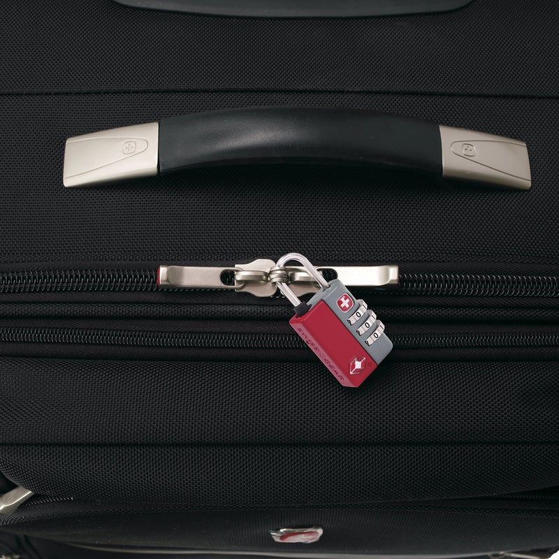 SWISSGEAR SwissGear TSA-Approved Travel Sentry Combination Luggage Lock with Resettable Combo and Inspection Indicator, Red, One Size  - Image 3
