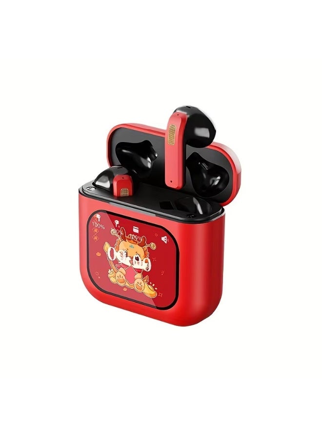 Earbuds with Smart Touch Screen  Wireless In Ear Headphones Ai Translation Noise reduction  Bluetooth  Earphones Black Red White Brown  - Image 1