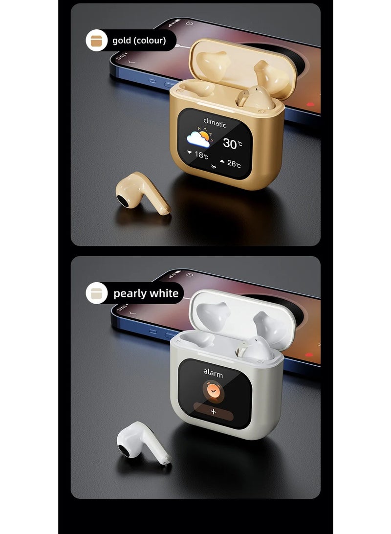 Earbuds with Smart Touch Screen  Wireless In Ear Headphones Ai Translation Noise reduction  Bluetooth  Earphones Black Red White Brown  - Image 3
