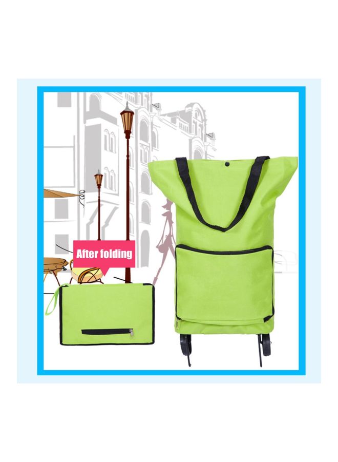 Loquat Shopping Rolling Trolley Bag Green - Image 5