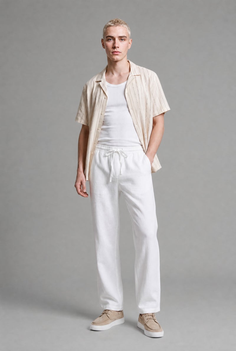 DeFacto White Man Wide Leg Trousers Casual - Image 1