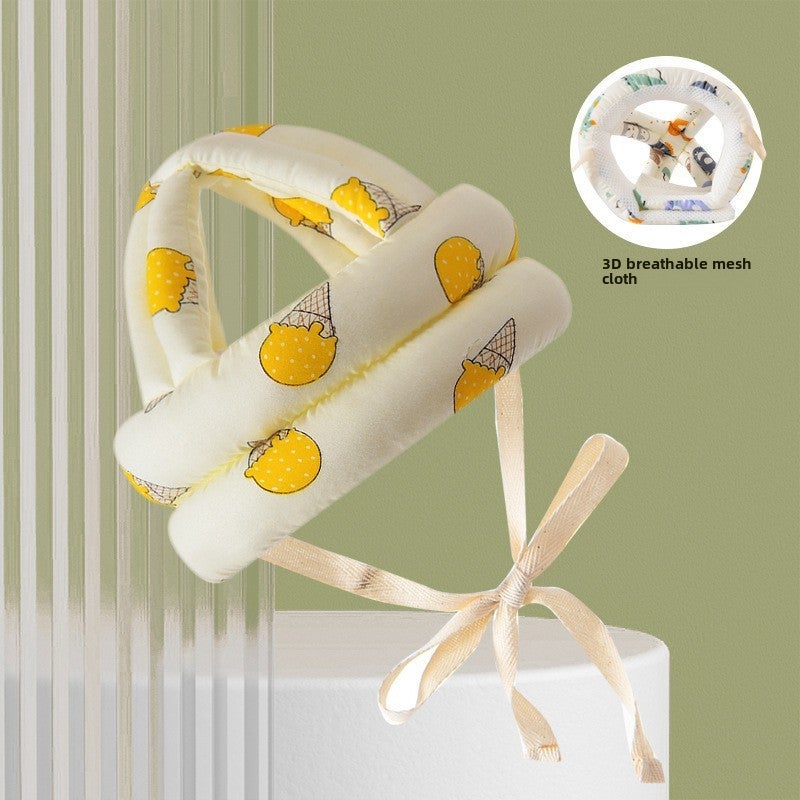 Baby Safety Helmet Toddler Protective Cap Yellow ice cream breathable