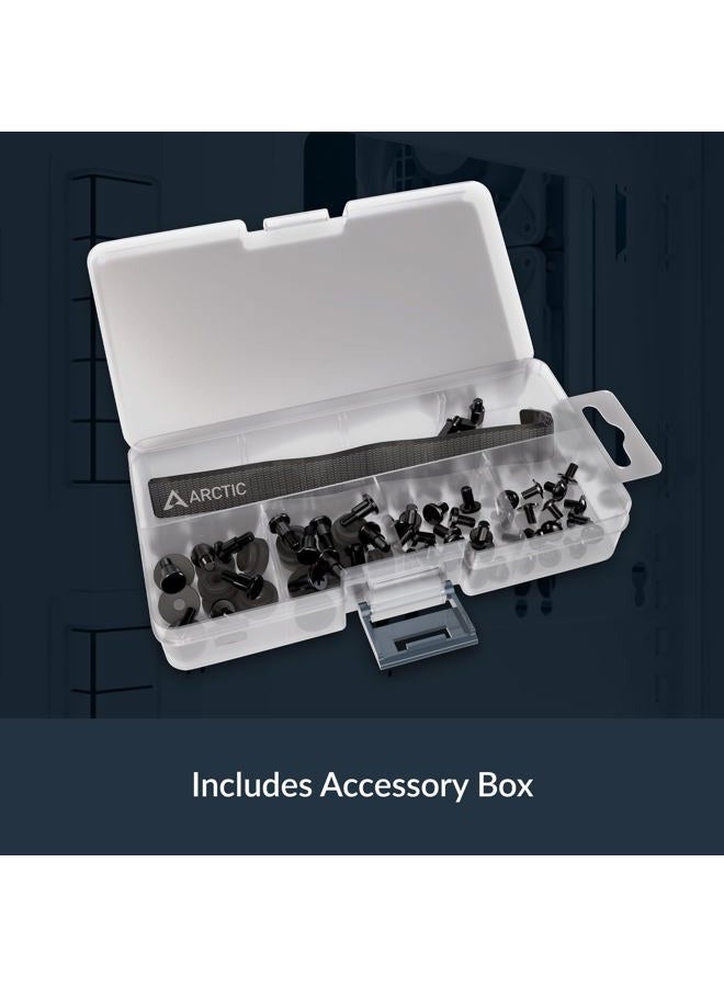 Arctic Xtender (أسود) - علبة كمبيوتر، زجاج بانورامي مقسى، دعم لمبردين 2 x 420 مم، 5 مراوح A-RGB مثبتة مسبقًا - أسود - Image 3