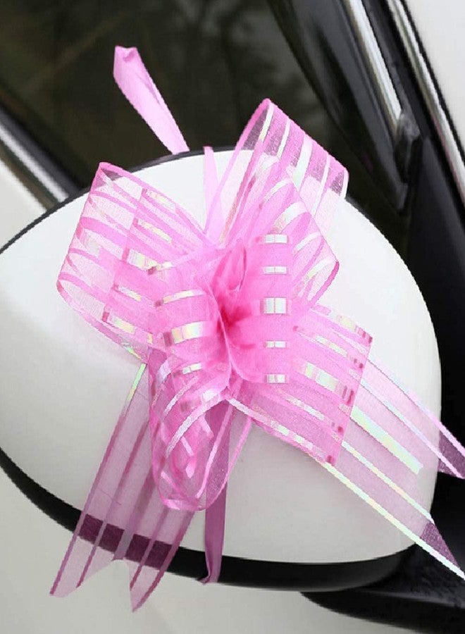 3A Featuretail Big Organza Pull Bow Flower Ribbon 2InchX35 Inch Long Tulle Tails for Gift Wrap, Wedding &Christmas Gift. 6Inchx6Inch Ready Size (Green Golden, Set of 10) - Image 3