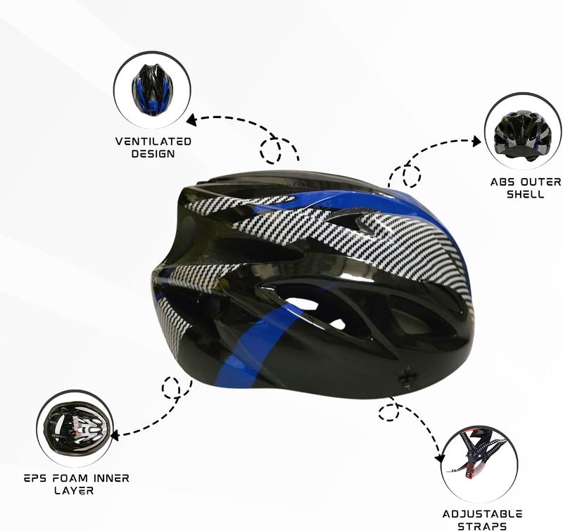 EL1049 High Quality Cycle and Skates Helmet with Adjustable Strap | With Inside Cushioning Padding for Comfort | For Adults, Women and Men| Size: Free Size| Material : Polycarbonate, EPS - Image 3