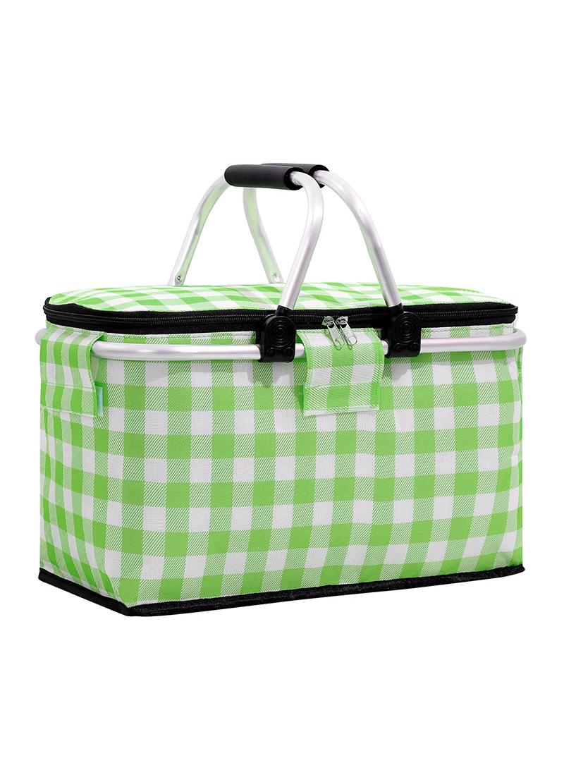 Bluejw Picnic Basket 20L Portable Collapsible Cooler Bag Grocery Bag Shopping Basket With Aluminium Handles For Shopping, Travel, Camping  - Image 1