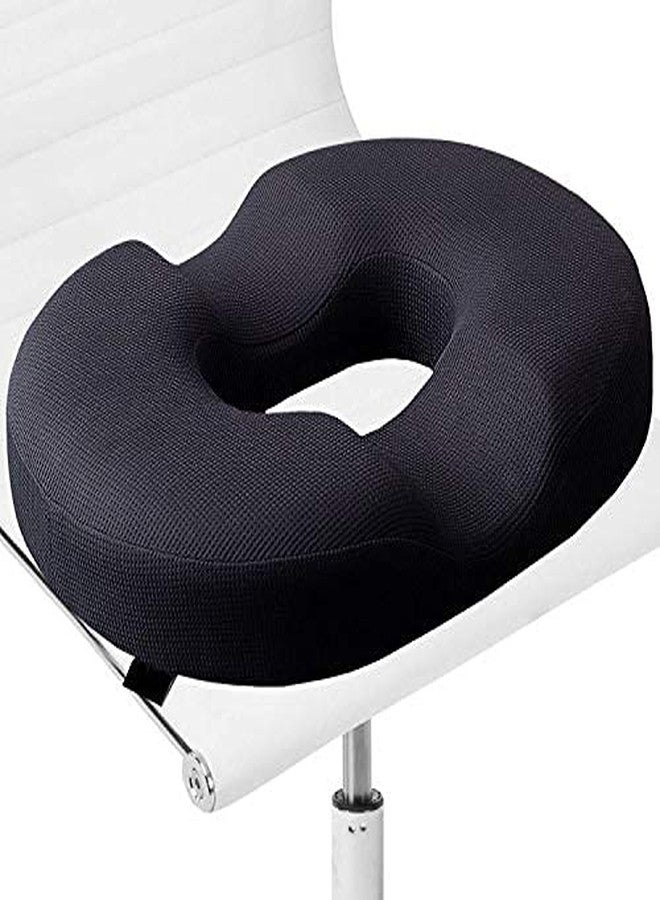 ADOFYS Memory Foam Donut Ring Cushion Pillow for Piles Hemorrhoid Coccyx Sciatic Nerve Pregnancy Tailbone Back Pain Fistula Prostate Post Natal, Surgery Pain Relief Chair and Car Seat (Black) - Image 1