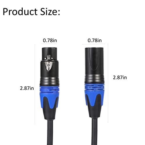 KEBILSHOP 1 Male to 2 Female XLR Y Splitter Micrphone Cable5ft | 3pin XLR Male to Dual XLR Female Y-Splitter | Mic to L & R Audio Track - Image 2