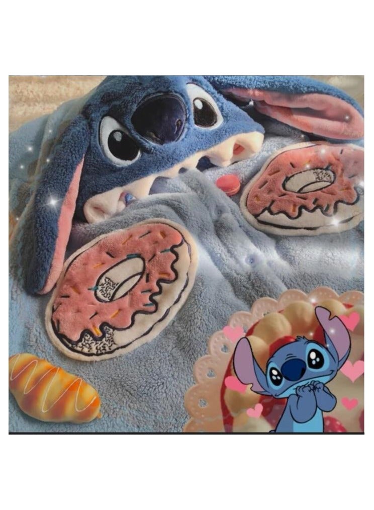 KUYING Coral velvet pajamas, long autumn and winter cartoon pajamas, home clothing  - Image 2