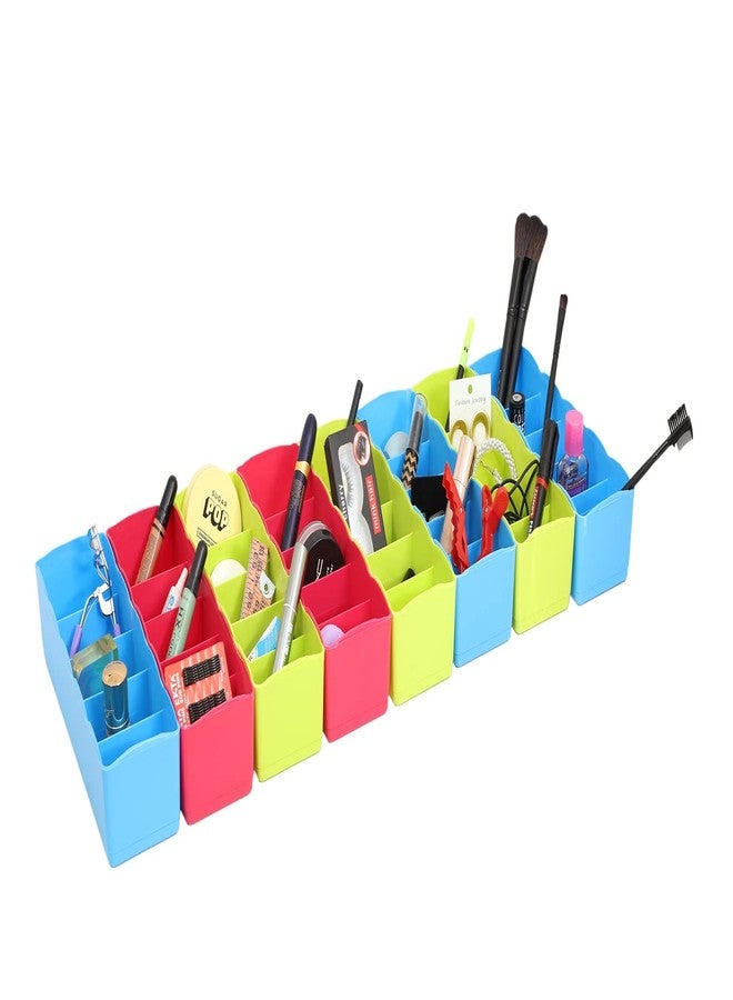FLIPZON 8 Pieces Multipurpose Plastic Storage Drawer Socks Undergarments Organizer/Stackable Drawer/Wardrobe Organiser Rack/for Socks/Ties/Jewellery and More (Small) (Multicolor) - Image 1