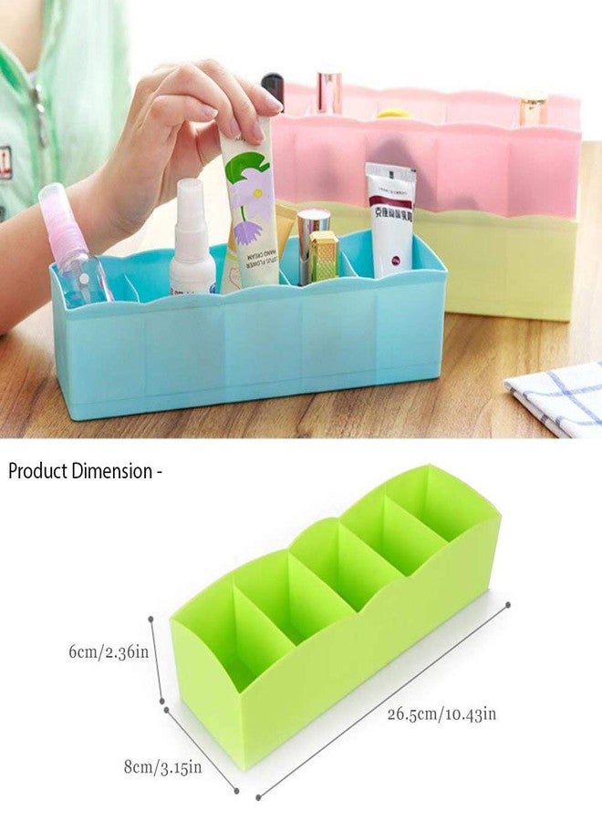 FLIPZON 8 Pieces Multipurpose Plastic Storage Drawer Socks Undergarments Organizer/Stackable Drawer/Wardrobe Organiser Rack/for Socks/Ties/Jewellery and More (Small) (Multicolor) - Image 2