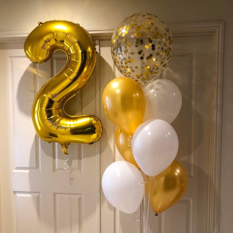 IWERP Gold Number 80 Balloon 40 inch, 80 Number Balloons, 80th Gold Birthday Decorations, 80 Year Old Women Men Golden Party Supplies - Image 4
