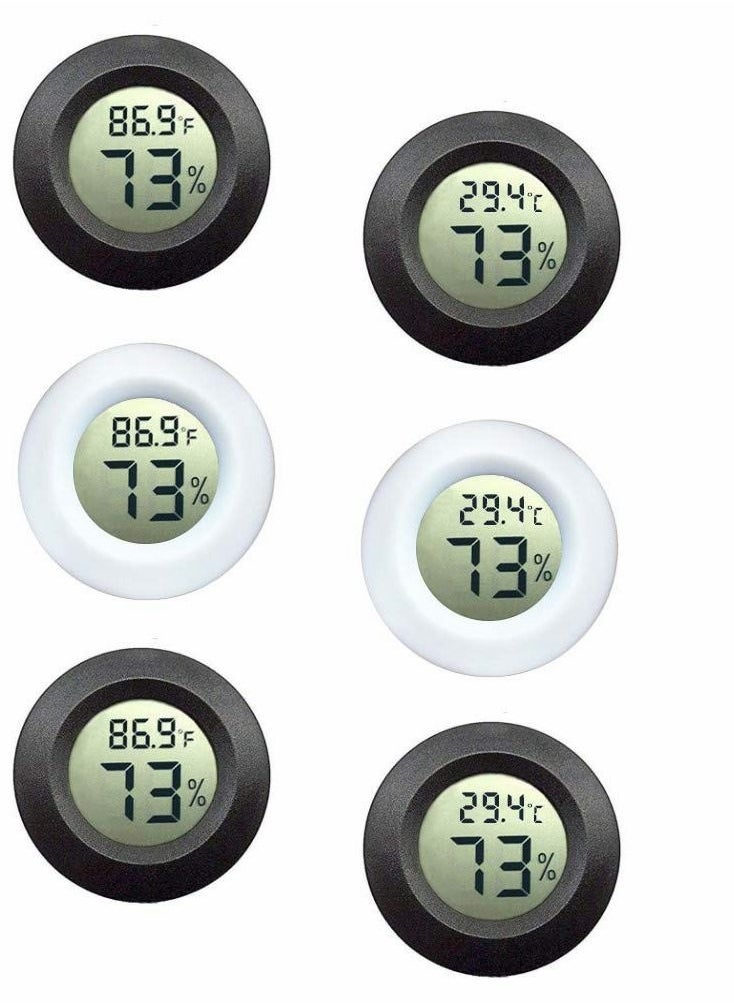 Generic Thermometers, Mini Hygrometer Thermometer, Indoor Thermometer, Hygrometer Fahrenheit or Celsius Meter, Digital LCD Monitor, for Greenhouse, Garden, Cellar, Cars, Baby Rooms, 6-Pack  - Image 1