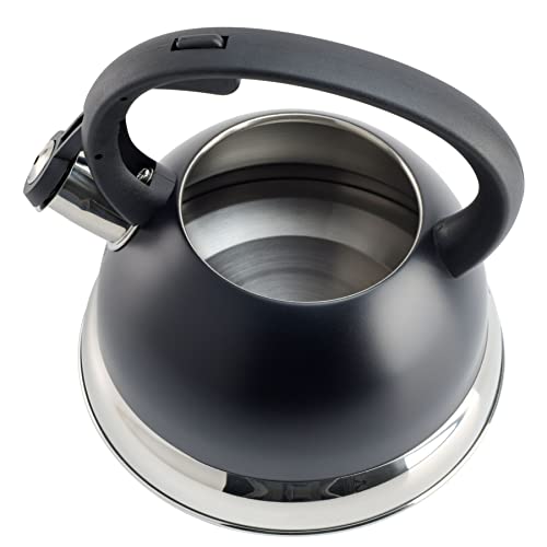 Mr. Coffee Flintshire Stainless Steel Whistling Tea Kettle W/Nylon Handle, 1.75-Quart, Matte Black - Image 4