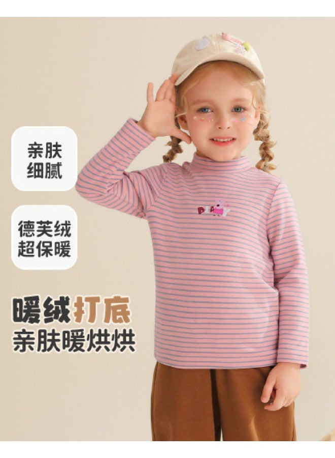 Peppa Pig spring Striped Long-sleeve T-shirt For Boys & Girls - Comfortable Semi-turtleneck Base Layer For Babies - Image 1