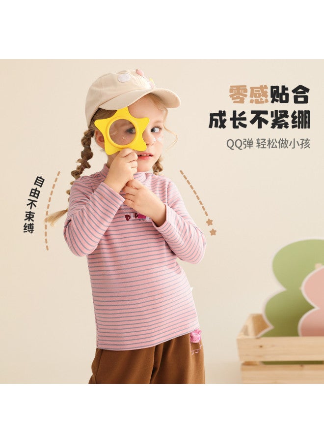 Peppa Pig spring Striped Long-sleeve T-shirt For Boys & Girls - Comfortable Semi-turtleneck Base Layer For Babies - Image 4