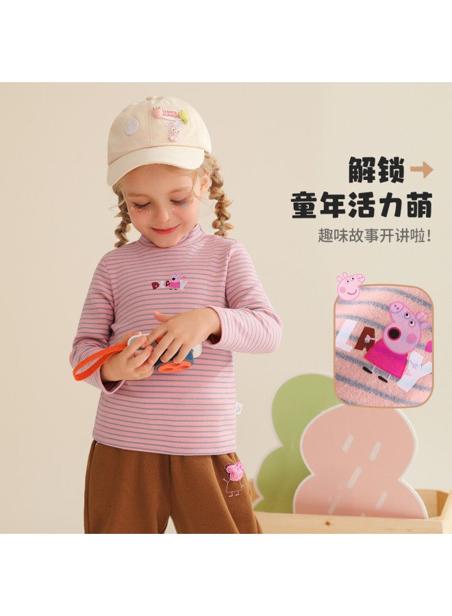 Peppa Pig spring Striped Long-sleeve T-shirt For Boys & Girls - Comfortable Semi-turtleneck Base Layer For Babies - Image 3
