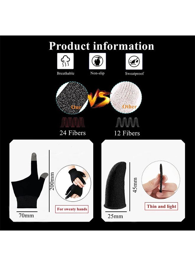 Gaming Gloves for Sweaty Hands, Ultra-Thin Breathable Touchscreen Gloves with Finger Sleeves for Mobile Phone & Tablet - Image 2