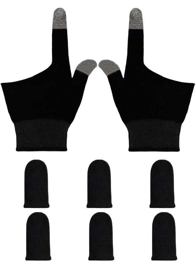 Gaming Gloves for Sweaty Hands, Ultra-Thin Breathable Touchscreen Gloves with Finger Sleeves for Mobile Phone & Tablet - Image 1