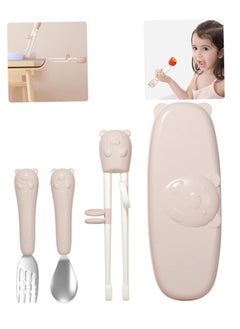 Excefore Training Chopsticks Set Kids Training Chopsticks Toddler Learning Utensils Chopsticks Spoon Fork Children Training Chopsticks Learning Chopsticks for Beginners  - Image 5