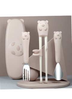 Excefore Training Chopsticks Set Kids Training Chopsticks Toddler Learning Utensils Chopsticks Spoon Fork Children Training Chopsticks Learning Chopsticks for Beginners  - Image 4