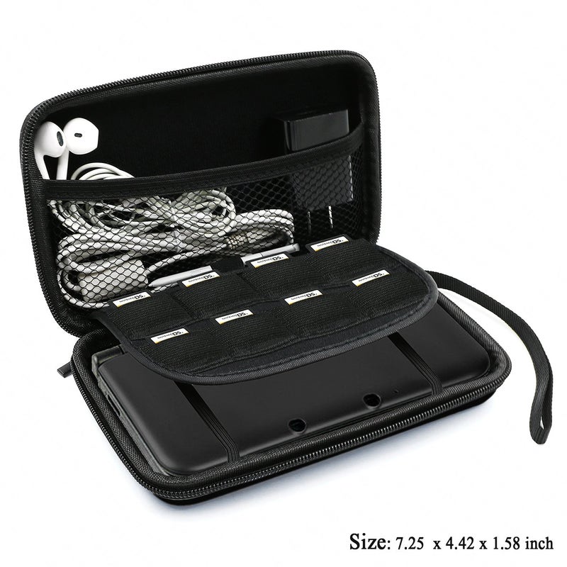 ADVcer حافظة 3DS، حافظة واقية صلبة مقاومة للماء من EVA مع حزام معصم قابل للفصل متوافقة مع نينتندو نيو 3DS، 3DS، 2DS XL أو DSi، DS Lite، أسود - Image 2