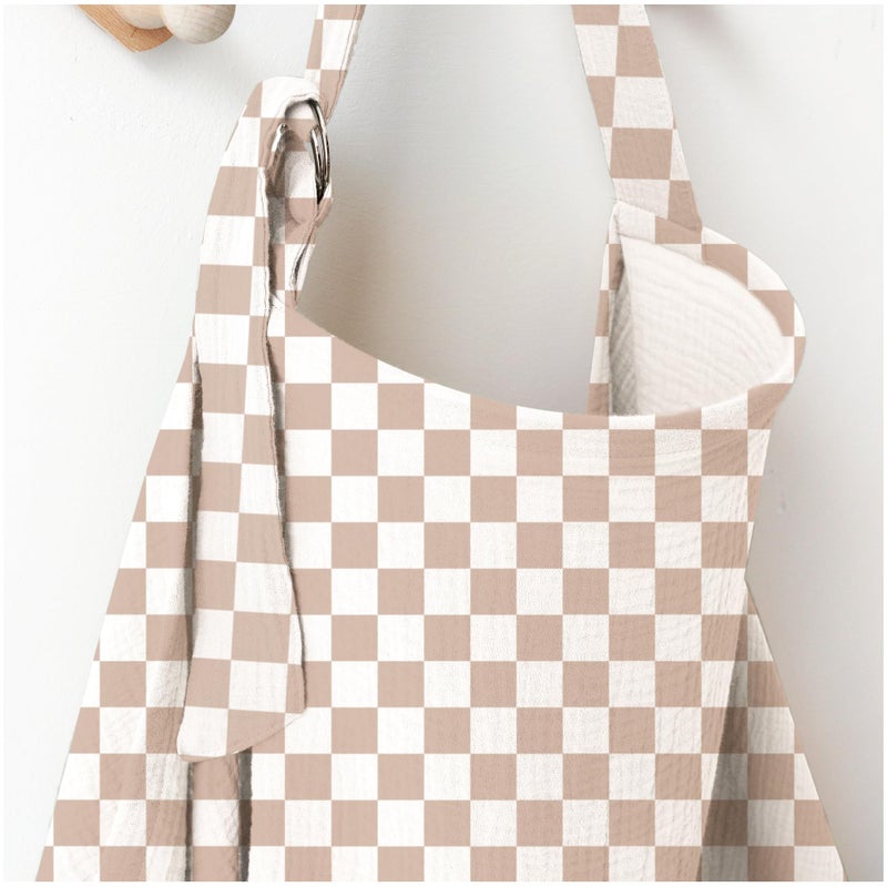 MairMore Muslin Nursing Covers for Breastfeeding, Privacy Breast Feeding Cover with Arch Neckline for Mom and Baby, Breathable 100% Cotton Nursing Apron Multi-use Stroller Cover - Image 1