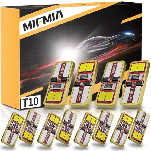 MIFMIA 194 LED Bulb 6000K White 168 T10 2825 W5W 5SMD Replacement Bulbs Error Free for Car Dome Map Door Courtesy Side Marker Reading Glove Box License Plate Lights Pack of 12 - Image 1