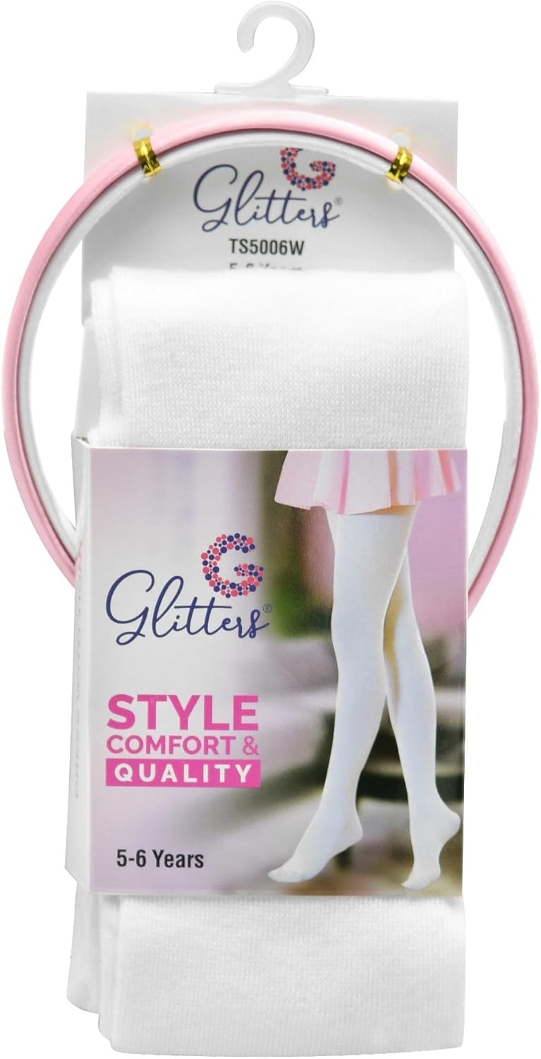 GLITTERS® Trendy White Tights with 2 Piece Hairband for Kids and Girls (3-4 Years) - Image 4