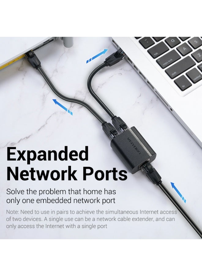 VENTION 1 to 2 RJ45 Splitter Adapter Black Model # IPTB0 - Image 4