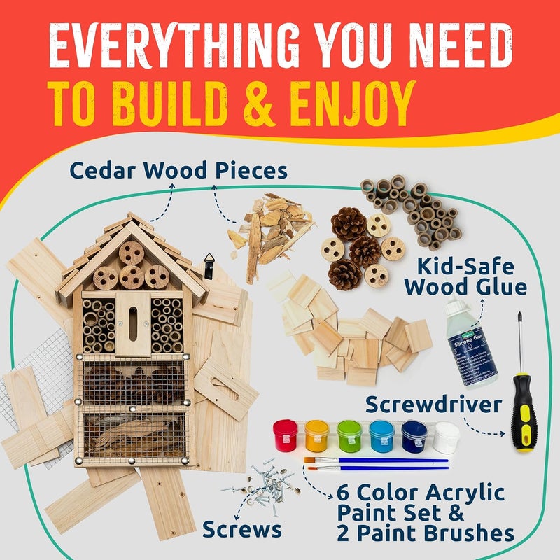 SparkJump Premium Bug Hotel Kit for Kids, Easy Wood Bug House Kits - Image 2