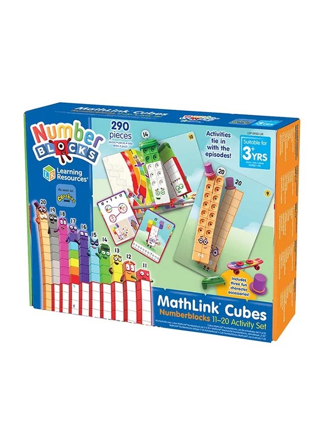 Learning Resources - Learning Resources MathLink Cubes Numberblocks 11-20 Activity Set, 30 Numberblocks Activities Linked to TV Episodes, 155 Numberblocks MathLink Cubes & More, Ages 3+ - Image 1