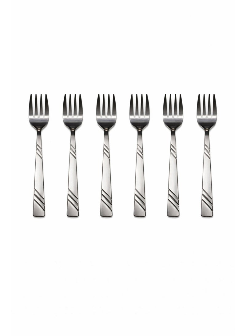 Stainless Steel Dessert Forks Set Of 6, 17 Cm Length, Mirror Polish Small Forks With Engraved Handle, Rust Resistant Cutlery For Home Kitchen And Restaurant Use (Dessert Fork) - Image 2