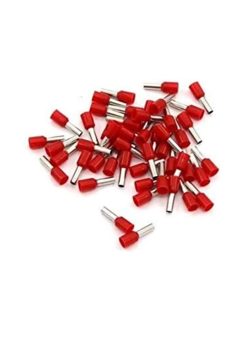 Generic Insulated Ferrules Terminal Block Cord End Wire Tubular Connector, Electrical Crimp Cable Lugs, Terminal Cable Crimp Cable Sleeve for Wire Connection (Pack of 100) (0.75mm - E7508, Red)  - Image 1