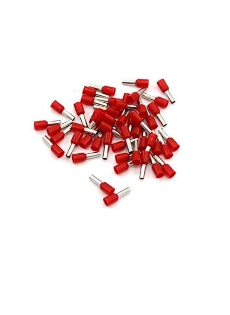 Generic Insulated Ferrules Terminal Block Cord End Wire Tubular Connector, Electrical Crimp Cable Lugs, Terminal Cable Crimp Cable Sleeve for Wire Connection (Pack of 100) (0.75mm - E7508, Red)  - Image 2