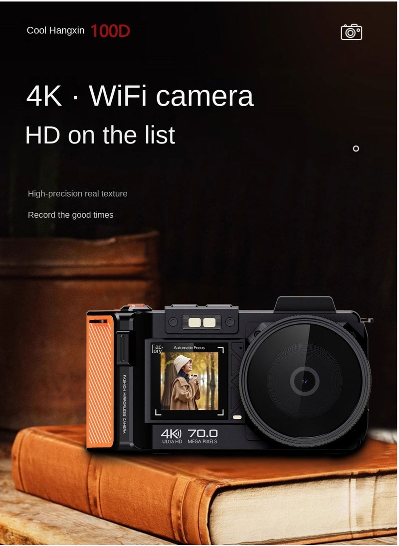 Gasin 4K HD 70MP DSLR Digital Camera + Filter + Wide-Angle Lens | Mirrorless Camera for Beginners | Stylish Photography Equipment  - Image 1