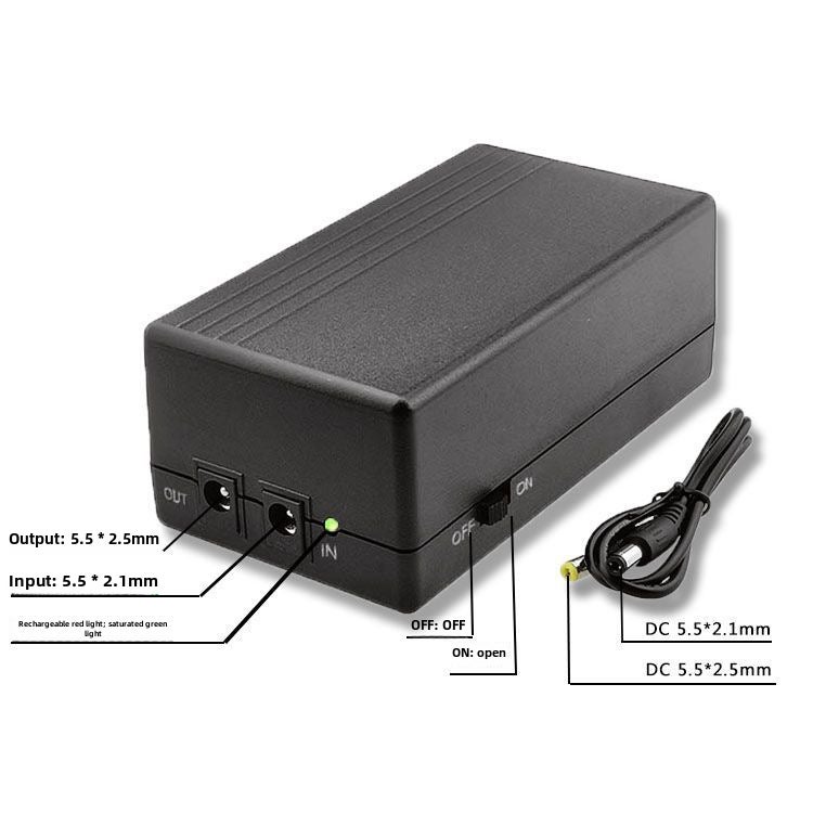 5V 9V 12V Router UPS Emergency Power Bank 12v1A 57.72WH = 15600 mA with 50cm standard connection line 