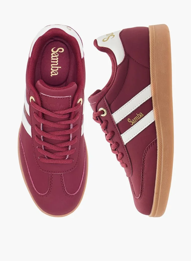 SAMBA Women's Panelled Ankle Sneakers with Lace-Up Closure