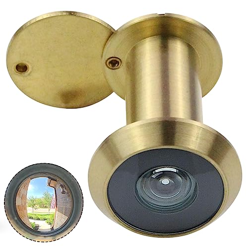 Earl Diamond - Peep Holes for Door, Solid Brass 200-Degree Door Viewer Peephole with Heavy Duty Rotating Privacy Cover for 1-3/8" to 2-1/6" Doors for Home Office Hotel, Satin Gold - Image 1
