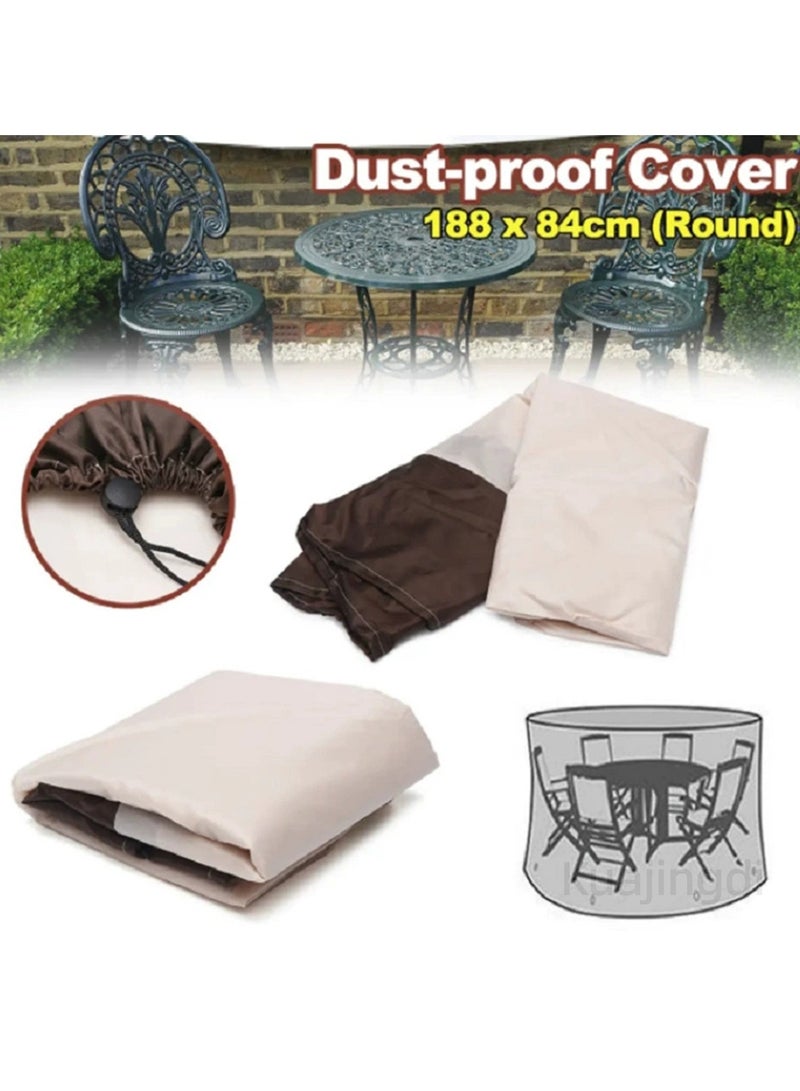 Kuajingdi Patio Waterproof Furniture Covers, Outdoor Lawn Dust Windproof Rain Sofa Table Chair Rounded Protective Gear  - Image 2
