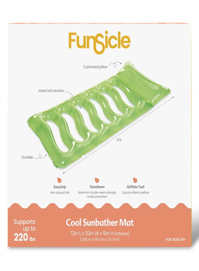 Funsicle 6 ft Cool Sunbather Inflatable Water Lounge Mat with Comfortable Headrest - Image 4